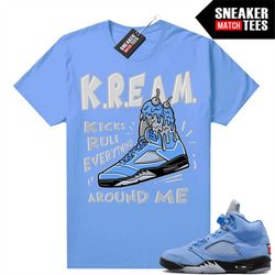 unc 5s to match sneaker match tees university blue 'kream'