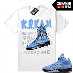 unc 5s to match sneaker match tees white 'kream'