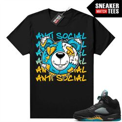 aqua 5s shirts to match sneaker match tees black 'antisocial bear'