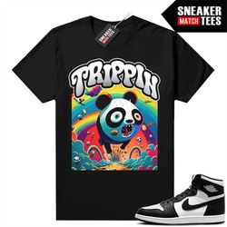 panda 1s shirts to match sneaker match tees black 'trippin panda'