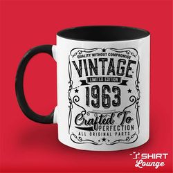 59th birthday mug gift, born in 1963 vintage cup, turning 59, limited edition since 1963, whiskey drinker birthday prese