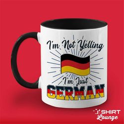 german mug, germany coffee cup, funny german gift, present for german husband, wife, family, tea mug, german flag, i'm n