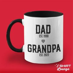 custom grandpa mug, dad to grandpa personalized coffee cup, first time grandpa gift, promoted to grandpa, customized fut