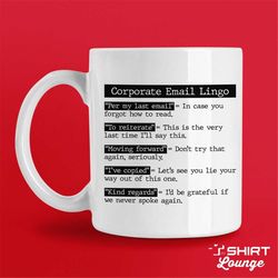 office email definitions mug, funny office coffee cup, corporate email lingo mug, work mug, gift for coworkers, boss gif