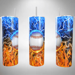 baseball tumbler wrap fire and water digital file 20 ounce skinny tumbler - digital file 20 oz skinny tumbler sublimatio