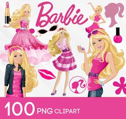 barbie png clipart bundle, barbie clipart, barbie png, kids clipart