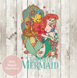 little mermaid png, png digital download, sublimation design, instant download, little mermaid, vintage, png