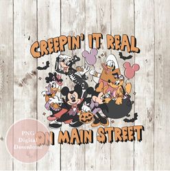 creepin it real on main street png, digital, halloween, fall, sublimation, instant download, disney, vintage, png