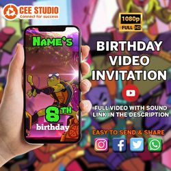 teenage mutant ninja turtles birthday video invitation, tmnt birthday invite, animated birthday video invitation, ninja