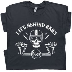 motorcycle t shirt life behind bars cool motorcycle tee skeleton decal biker humor route 66 t shirt funny motorcycle t s