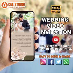 multi-page luxury white gold wedding video invitation, save the date animated video invitation, video evite, wedding car
