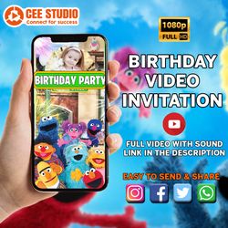birthday video invitation, party labels, video invitation, invitacion animada