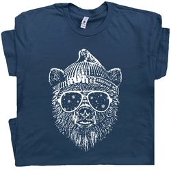 ski bear t shirt vintage snow skiing shirt grizzly bear wearing sunglasses mountains shirt asheville nc cool snowboard t