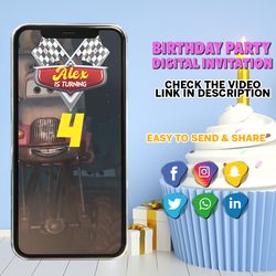 cars birthday invitation video, cars invitation birthday video, cars video invitation, cars birthday evites