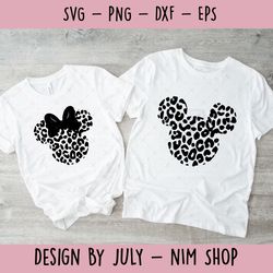 leopard mickey minnie head svg, disney mickey svg