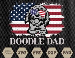 mens doodle dad goldendoodle dog american flag 4th of july svg, eps, png, dxf, digital download