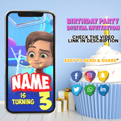 spidey and his amazing friends birthday digital video invitation