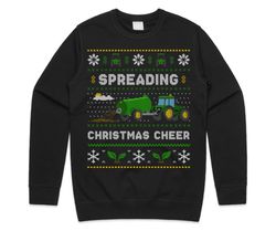 spreading christmas cheer farming jumper sweater sweatshirt funny farmer tractor dad xmas gift