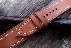 chestnut brown italian maya handmade watch strap