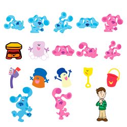 characters of blues clues, layered svg, . studio and png for cricut, silhouette cameo and brother machine