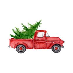 red christmas truck pine trees svg, christmas svg, pine trees svg, red truck svg, christmas tree svg, christmas light sv