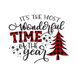 its the most wonderful time of the year svg, christmas svg, plaid pinetree svg, time svg, snow svg, star svg, christmas