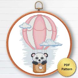 cute baby panda cross stitch pattern