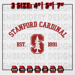 ncaa stanford cardinal embroidery files, ncaa embroidery designs, stanford cardinal machine embroidery pattern