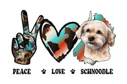 peace love schnoodle sublimation png digital download