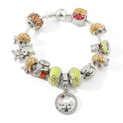 disney charm bracelet pooh bear kawaii pulseras charms crystal jewelry for girl hunny winnie the pooh bracelet