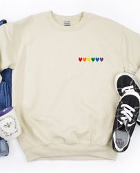 Rainbow Heart Sweatshirt, Pride Rainbow Heart Sweatshirt, Pride Shirt. Unisex Sweatshirt. LGBT tee X-mas gift. Perfect g