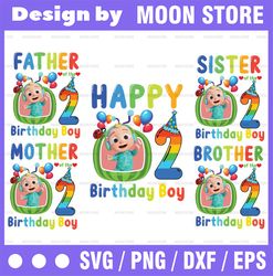 cocomelon personalized name and ages birthday png, cocomelon brithday png,cocomelon family birthday png, watermelon only