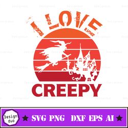 i love creepy svg, cutting files,halloween svg, cute funny ghost
