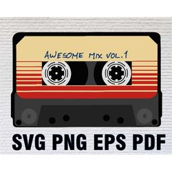 awesome mix vol. 1 svg png eps pdf guardian galaxy awesome mix vol 1 star lord svg