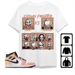 aj 1 mid magic ember unisex t-shirt, tee, sweatshirt, hoodie, clowns fighter, shirt to match sneaker