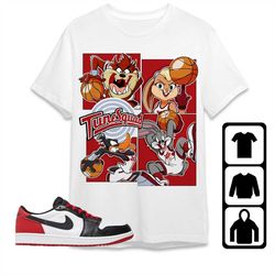 aj 1 low og black toe unisex t-shirt, tee, sweatshirt, hoodie, bunny basketball team, shirt to match sneaker