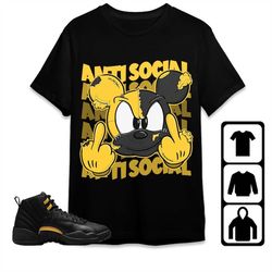 aj 12 black taxi unisex t-shirt, sweatshirt, hoodie, anti social mickey, shirt to match sneaker