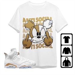 aj 6 craft celestial gold unisex t-shirt, tee, sweatshirt, hoodie, anti social mickey, shirt to match sneaker
