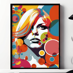 girl portrait pop art, digital prints wall art, pop culture wall art, digital art download