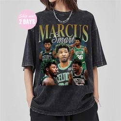 marcus smart vintage washed shirt, point guard / shooting guard homage graphic unisex t-shirt, retro 90's fans tee gift