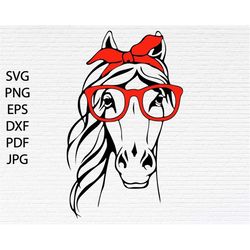 horse with sunglasses and bandana svg png eps pdf jpg