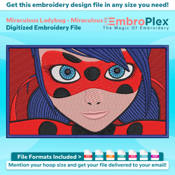 miraculous ladybug from miraculous embroidery design file