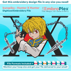 kurapika from hunter x hunter embroidery design file