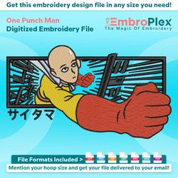 one punch man embroidery design file (anime-inspired)
