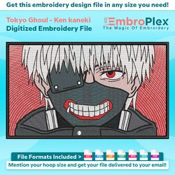 ken kaneki embroidery design file (anime-inspired)