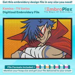 kamina embroidery design file (anime-inspired)