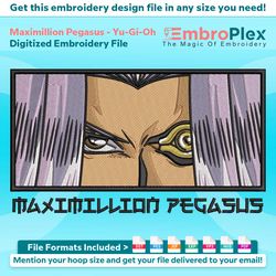 maximillion pegasus embroidery design file (anime-inspired)