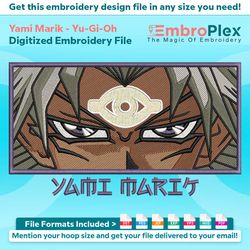 yami marik embroidery design file (anime-inspired)