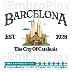 barcelona sagrada familia embroidery design file