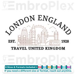 vintage london landmarks embroidery design
